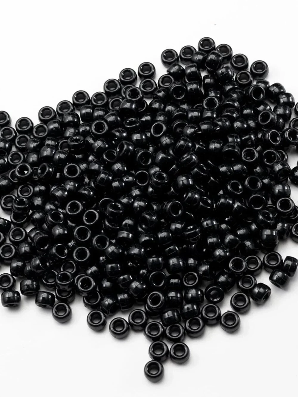 Gxueshan 1000 Pcs Acrylic Black Pony Beads 6x9mm Large Hole Pen Hair Kandi Beads